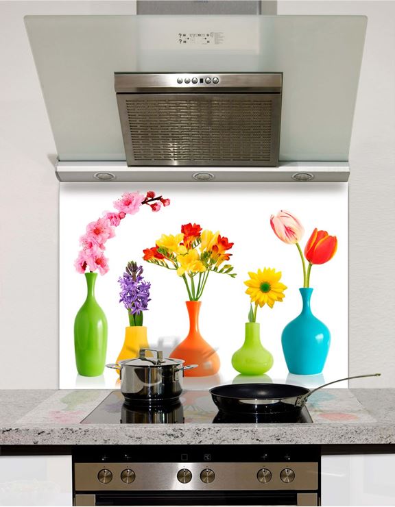 Flower Vases Glass Splashback