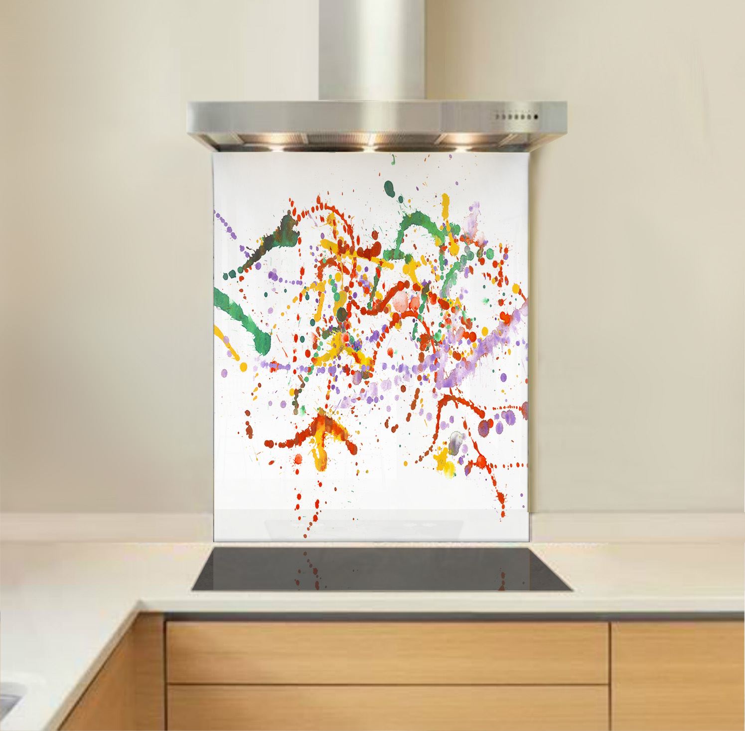 Abstract Splashes Glass Splashback