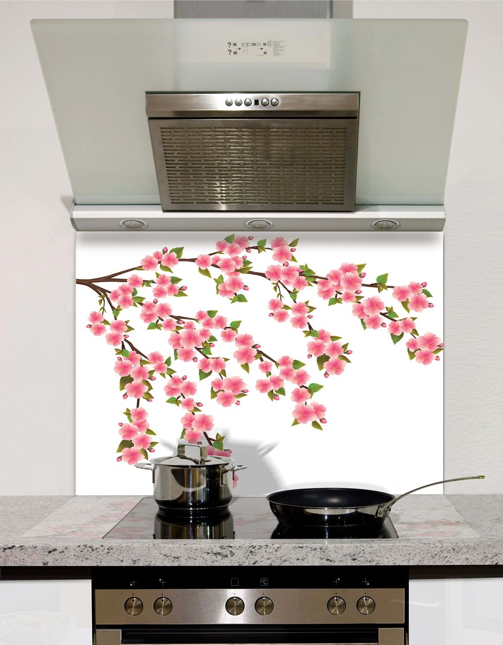 Sakura blossom Glass Splashback