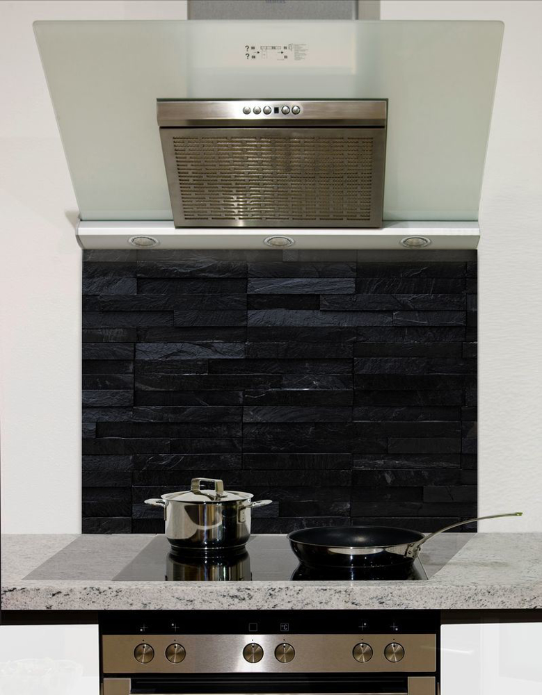 Picture of Black slate wall tiles Splashback