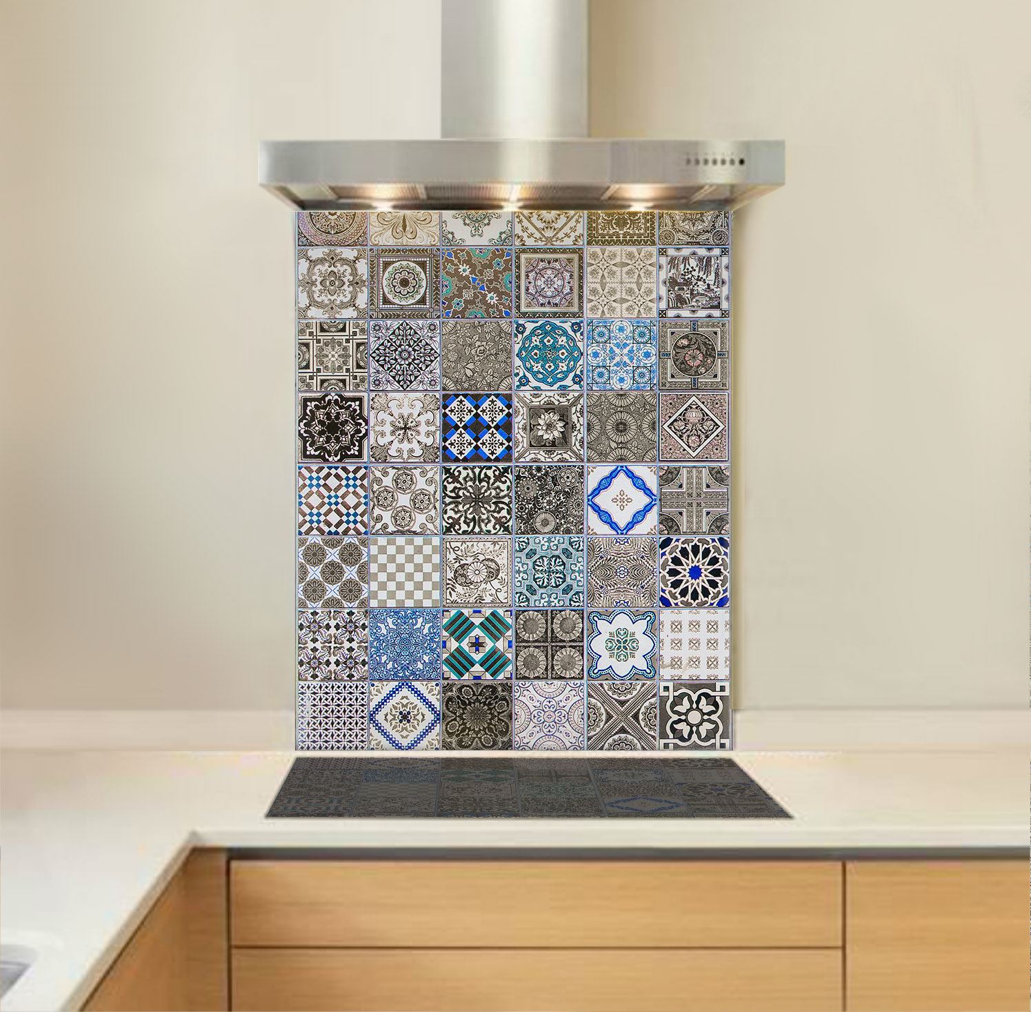 Scarf Print Tiles Glass Splashback