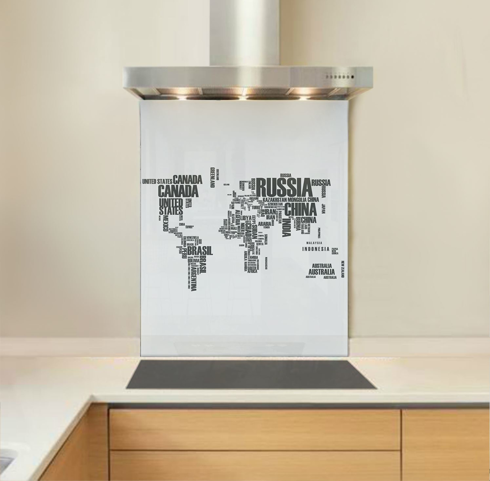 Picture of Grey World Map Splashback