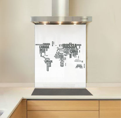 Picture of White World Map Splashback