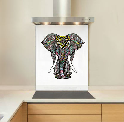 Picture of Indian Elephant Mandala Glass Splashback