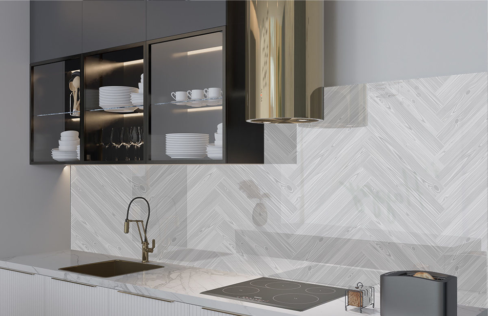 White Chevron Splashback