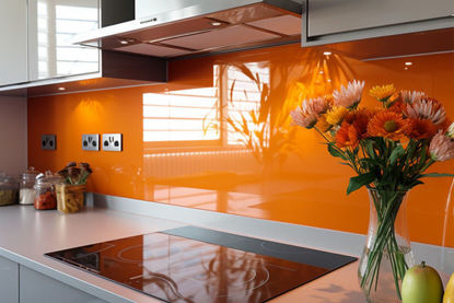 orange glass splashback