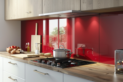 Red Glass Splashback