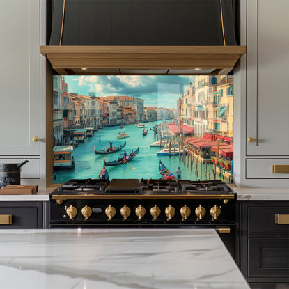 Venice Gondolas Glass Splashback