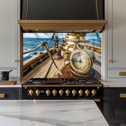 Compass on Deck Glass Splashback