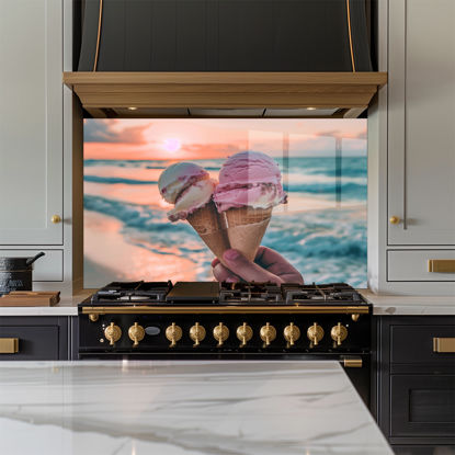 Ice Cream on the Beach Glass Splashback