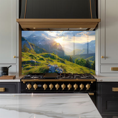 Mountain Views Glass Splashback