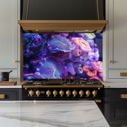 Purple Coral Glass Splashback