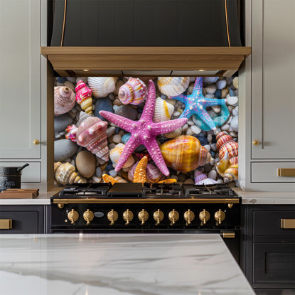 Starfish and Shells Glass Splashback