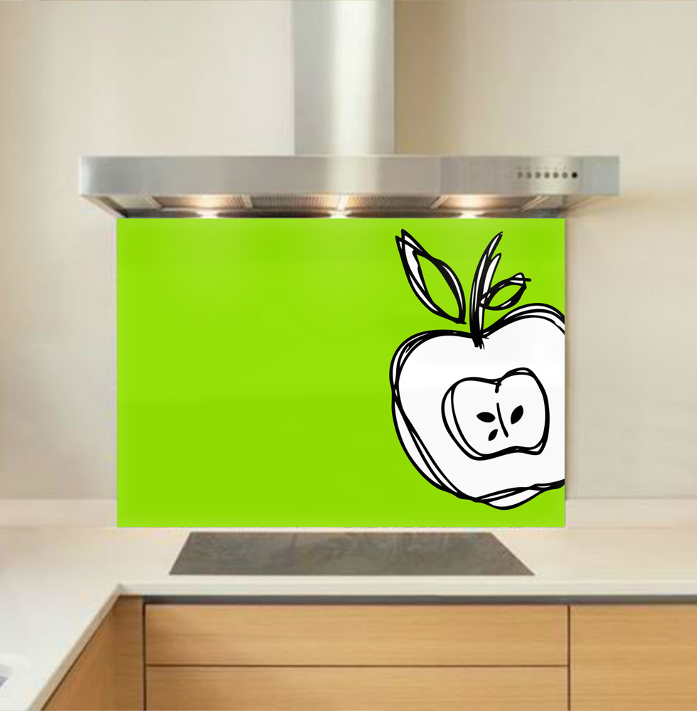 Green Apple Glass Kitchen Splashback